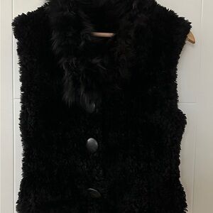 Women's Black Faux Fur Vest